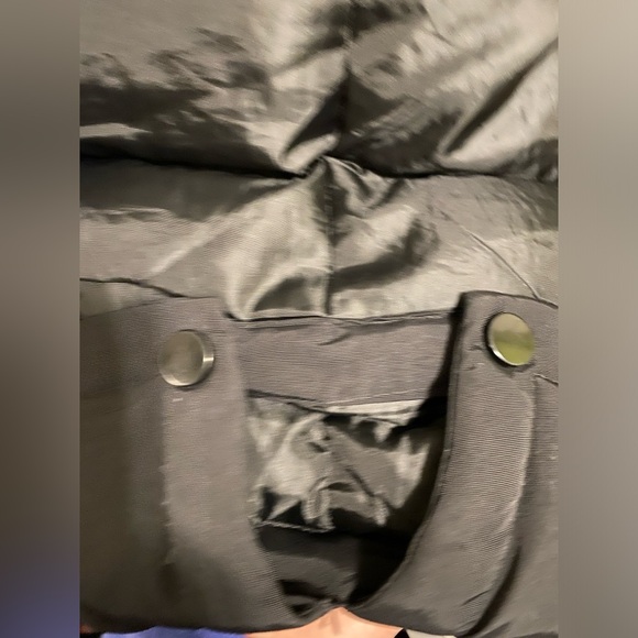 Thyme Maternity Down Filled Hooded Black Puffer Coat Black Size Large GUC - Picture 4 of 6